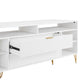 Manhattan Comfort DUMBO 63" White Mid-Century Modern TV Stand With 6 Shelves & 2 Drawers