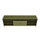 Manhattan Comfort DUMBO 85" Olive Green Mid-Century Modern TV Stand With 6 Shelves And 2 Drawers