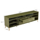Manhattan Comfort DUMBO 85" Olive Green Mid-Century Modern TV Stand With 6 Shelves And 2 Drawers