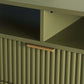 Manhattan Comfort DUMBO 85" Olive Green Mid-Century Modern TV Stand With 6 Shelves And 2 Drawers