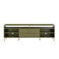 Manhattan Comfort DUMBO 85" Olive Green Mid-Century Modern TV Stand With 6 Shelves And 2 Drawers