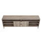 Manhattan Comfort DUMBO 85" Rustic Grey Mid-Century Modern TV Stand With 6 Shelves And 2 Drawers