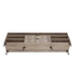 Manhattan Comfort DUMBO 85" Rustic Grey Mid-Century Modern TV Stand With 6 Shelves And 2 Drawers