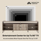 Manhattan Comfort DUMBO 85" Rustic Grey Mid-Century Modern TV Stand With 6 Shelves And 2 Drawers