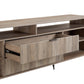Manhattan Comfort DUMBO 85" Rustic Grey Mid-Century Modern TV Stand With 6 Shelves And 2 Drawers