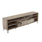 Manhattan Comfort DUMBO 85" Rustic Grey Mid-Century Modern TV Stand With 6 Shelves And 2 Drawers