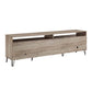 Manhattan Comfort DUMBO 85" Rustic Grey Mid-Century Modern TV Stand With 6 Shelves And 2 Drawers
