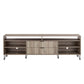 Manhattan Comfort DUMBO 85" Rustic Grey Mid-Century Modern TV Stand With 6 Shelves And 2 Drawers