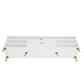 Manhattan Comfort DUMBO 85" White Mid-Century Modern TV Stand With 6 Shelves And 2 Drawers