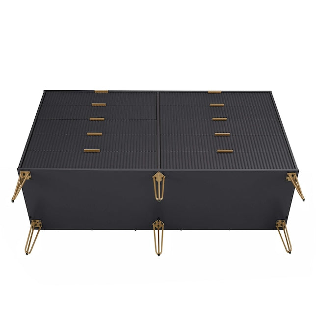 Manhattan Comfort DUMBO Black Modern 10-Drawer Double Tall Dresser