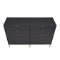 Manhattan Comfort DUMBO Black Modern 10-Drawer Double Tall Dresser