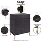 Manhattan Comfort DUMBO Black Modern 5-Drawer Tall Dresser