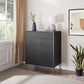 Manhattan Comfort DUMBO Black Modern 5-Drawer Tall Dresser