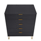 Manhattan Comfort DUMBO Black Modern 5-Drawer Tall Dresser
