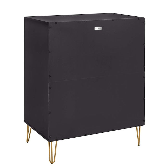 Manhattan Comfort DUMBO Black Modern 5-Drawer Tall Dresser