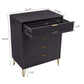 Manhattan Comfort DUMBO Black Modern 5-Drawer Tall Dresser