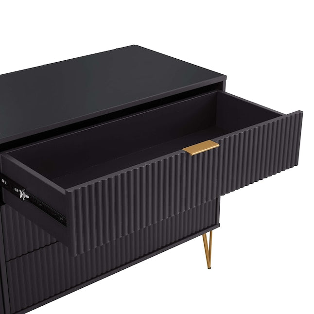 Manhattan Comfort DUMBO Black Modern 6-Drawer Double Low Dresser