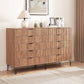 Manhattan Comfort DUMBO Golden Brown Modern 10-Drawer Double Tall Dresser