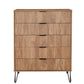 Manhattan Comfort DUMBO Golden Brown Modern 5-Drawer Tall Dresser