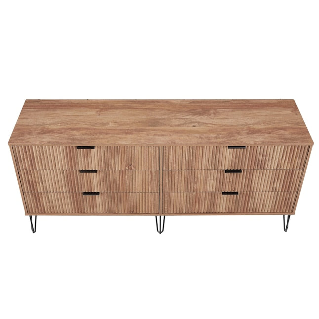 Manhattan Comfort DUMBO Golden Brown Modern 6-Drawer Double Low Dresser