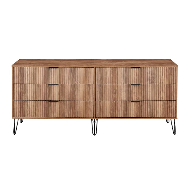 Manhattan Comfort DUMBO Golden Brown Modern 6-Drawer Double Low Dresser