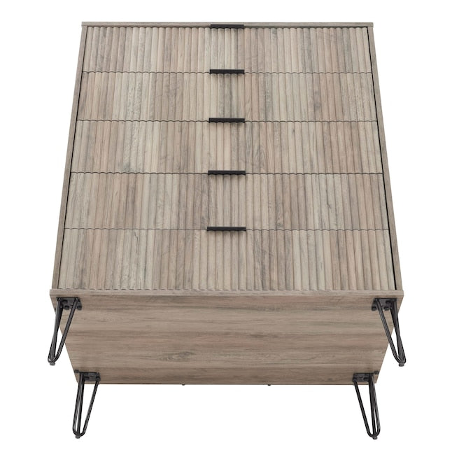 Manhattan Comfort DUMBO Grey Modern 5-Drawer Tall Dresser