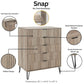 Manhattan Comfort DUMBO Grey Modern 5-Drawer Tall Dresser