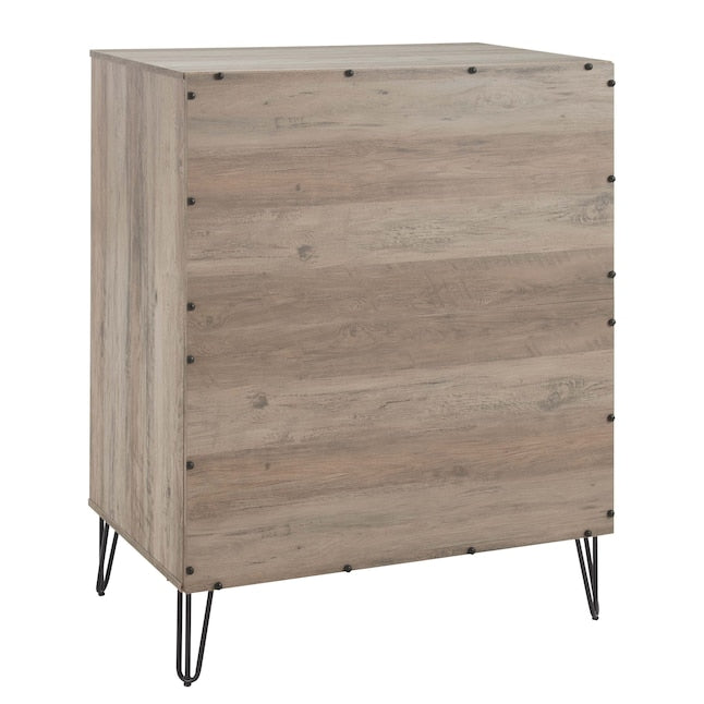 Manhattan Comfort DUMBO Grey Modern 5-Drawer Tall Dresser