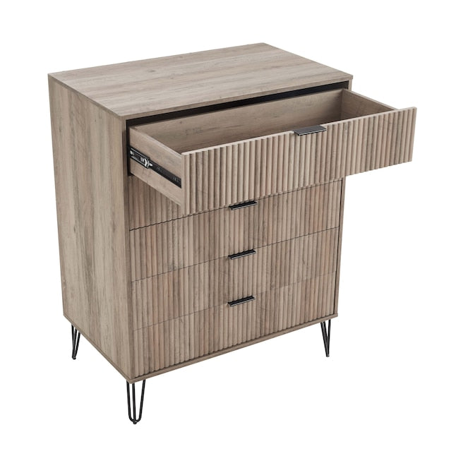 Manhattan Comfort DUMBO Grey Modern 5-Drawer Tall Dresser