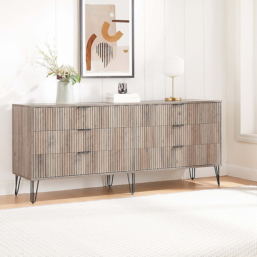 Manhattan Comfort DUMBO Grey Modern 6-Drawer Double Low Dresser Kitchen Oasis Manhattan Comfort DUMBO Grey Modern 6-Drawer Double Low Dresser Kitchen Oasis