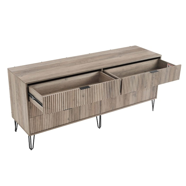 Manhattan Comfort DUMBO Grey Modern 6-Drawer Double Low Dresser