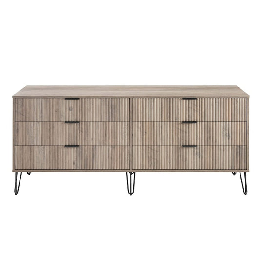 Manhattan Comfort DUMBO Grey Modern 6-Drawer Double Low Dresser