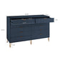 Manhattan Comfort DUMBO Midnight Blue Modern 10-Drawer Double Tall Dresser