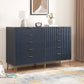Manhattan Comfort DUMBO Midnight Blue Modern 10-Drawer Double Tall Dresser