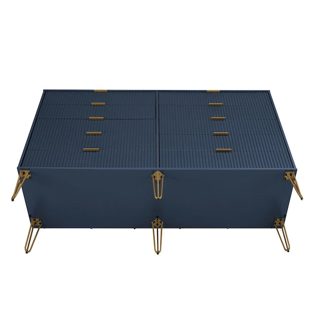 Manhattan Comfort DUMBO Midnight Blue Modern 10-Drawer Double Tall Dresser