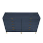 Manhattan Comfort DUMBO Midnight Blue Modern 10-Drawer Double Tall Dresser