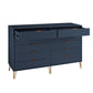 Manhattan Comfort DUMBO Midnight Blue Modern 10-Drawer Double Tall Dresser