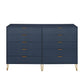 Manhattan Comfort DUMBO Midnight Blue Modern 10-Drawer Double Tall Dresser