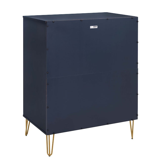 Manhattan Comfort DUMBO Midnight Blue Modern 5-Drawer Tall Dresser