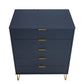 Manhattan Comfort DUMBO Midnight Blue Modern 5-Drawer Tall Dresser