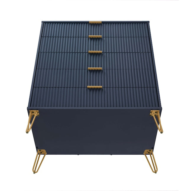 Manhattan Comfort DUMBO Midnight Blue Modern 5-Drawer Tall Dresser
