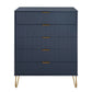 Manhattan Comfort DUMBO Midnight Blue Modern 5-Drawer Tall Dresser