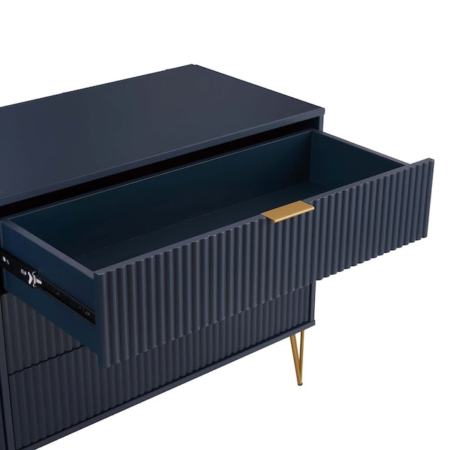 Manhattan Comfort DUMBO Midnight Blue Modern 6-Drawer Double Low Dresser