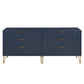 Manhattan Comfort DUMBO Midnight Blue Modern 6-Drawer Double Low Dresser