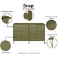 Manhattan Comfort DUMBO Olive Green Modern 10-Drawer Double Tall Dresser