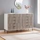 Manhattan Comfort DUMBO White And Grey Modern 10-Drawer Double Tall Dresser