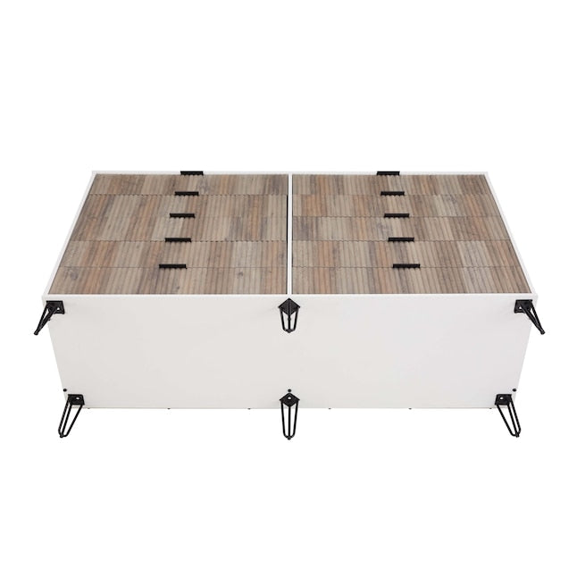 Manhattan Comfort DUMBO White And Grey Modern 10-Drawer Double Tall Dresser