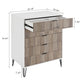 Manhattan Comfort DUMBO White And Grey Modern 5-Drawer Tall Dresser