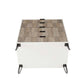 Manhattan Comfort DUMBO White And Grey Modern 5-Drawer Tall Dresser