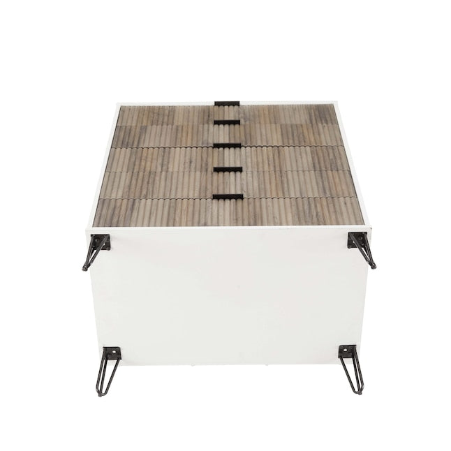 Manhattan Comfort DUMBO White And Grey Modern 5-Drawer Tall Dresser
